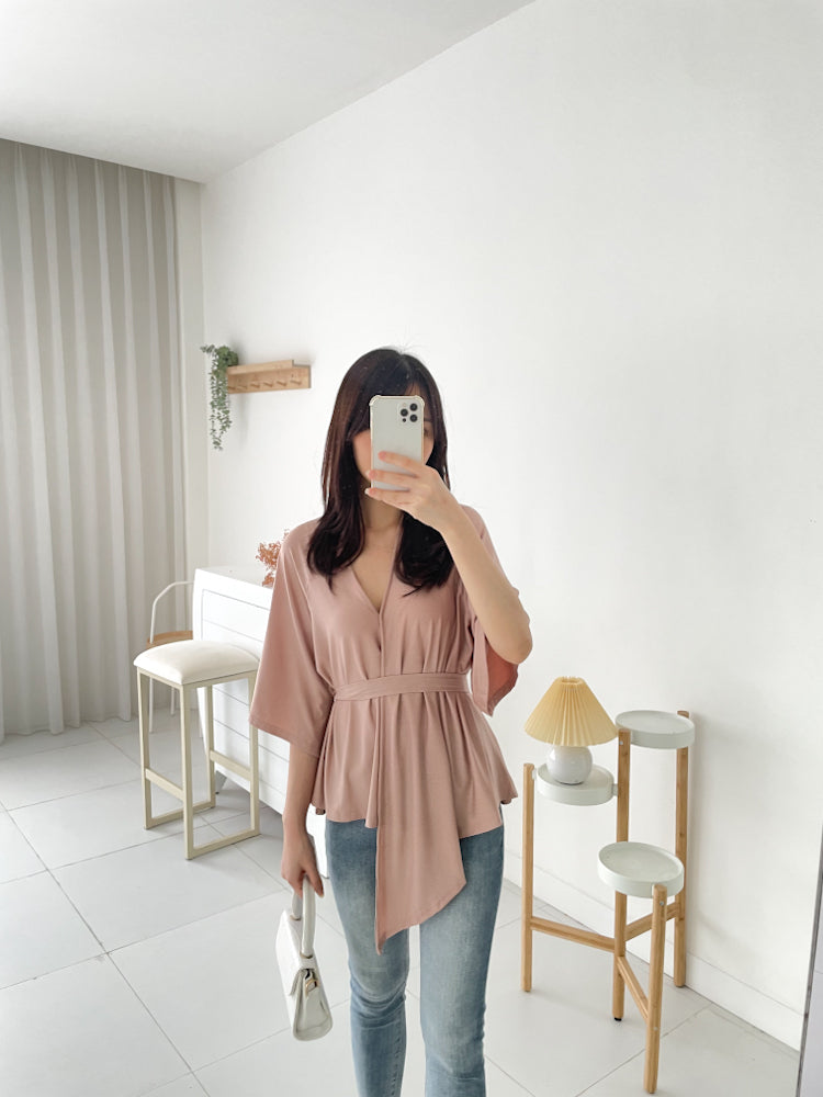 T-0434 Blouse Wanita Model Kimono Flowy