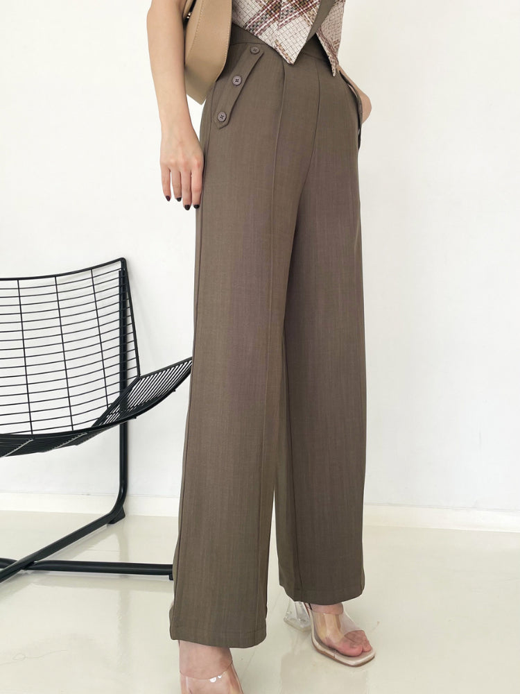 Kadaka B-0181 Highwaist Culotte with Detachable Straps - Decaf Pants