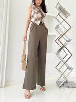 Muat gambar ke penampil Galeri, Kadaka B-0181 Highwaist Culotte with Detachable Straps - Decaf Pants
