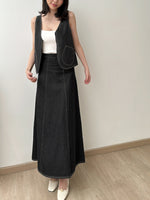 Load image into Gallery viewer, Kadaka B-0221 Midi Mermaid Skirt Denim
