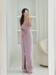 Kadaka D-0213 One Shoulder Party Dress Satin Bridesmaid Dress Prewedding Dress