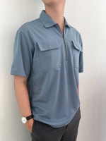 Muat gambar ke penampil Galeri, Kadaka MT-0193 Half Zip Polo Shirt | Atasan Polo Pria Double Pocket
