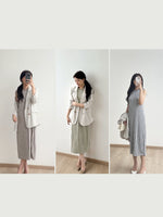 Muat gambar ke penampil Galeri, Kadaka D-0247 Midi Stripes Loose Dress | Dress Panjang Wanita Knit
