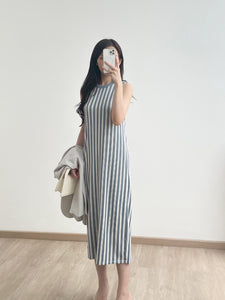 Kadaka D-0247 Midi Stripes Loose Dress | Dress Panjang Wanita Knit