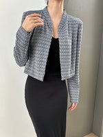 Muat gambar ke penampil Galeri, Kadaka O-0197 Crop Outer Blazer Wanita Knit Tweed
