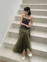 Muat gambar ke penampil Galeri, Kadaka S-0198 Set Peplum Tube Top with Tulle Maxi Skirt | Set Wanita Kemben dan Rok
