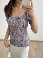 Muat gambar ke penampil Galeri, Kadaka T-0354 Blouse Peplum Floral Super Pretty Detail Smock
