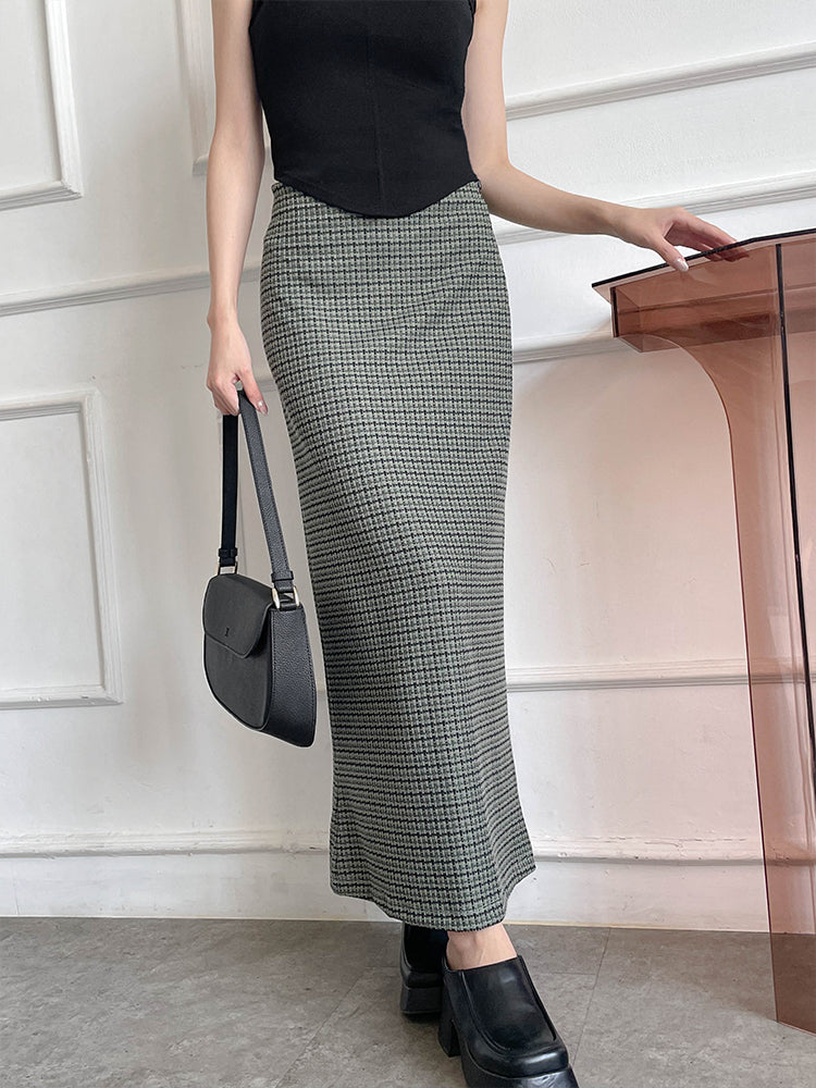 Kadaka B-0206 Knit Tweed Korean Maxi Skirt | Rok Maxi Wanita Knit