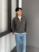 Muat gambar ke penampil Galeri, Kadaka MO-0110 Half Zip Sweater Atasan Lengan Panjang Pria
