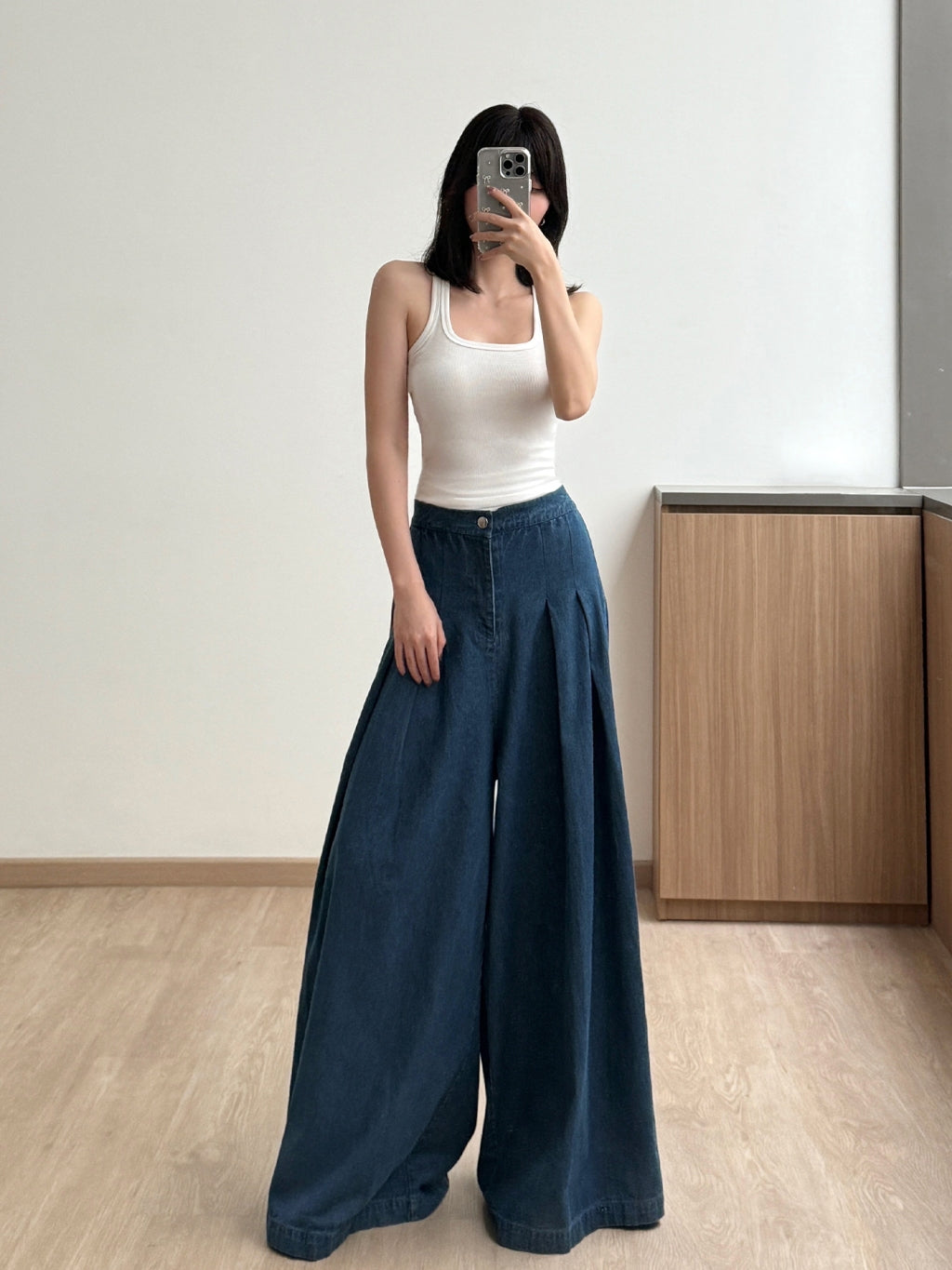 Kadaka B-0222 Super Wide Leg Denim Jeans