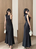 Load image into Gallery viewer, Kadaka D-0251 Maxi Dress with Adjustable Waist | Dress Panjang Wanita Serut
