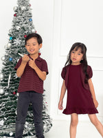 Muat gambar ke penampil Galeri, Kadaka KB-0102 Boys Polo Knit Tweed Short Sleeve | Atasan Anak Laki-Laki Tangan Pendek
