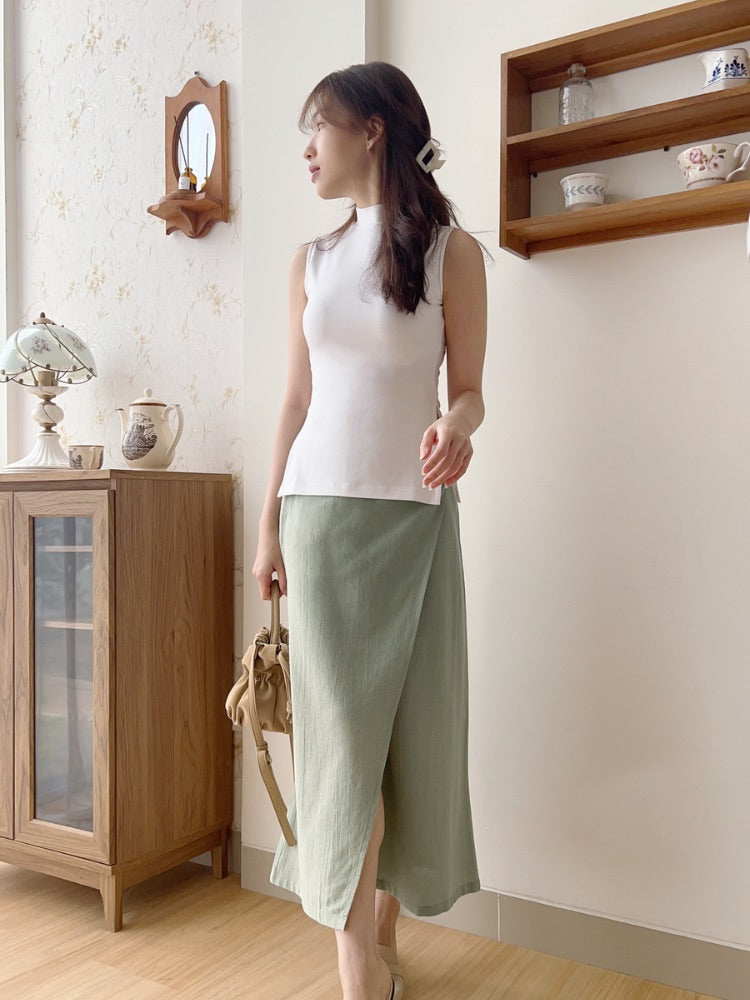 Kadaka B-0203 Midi Skirt Linen | Rok Layer Korean Wanita