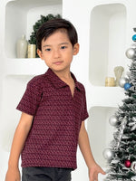 Muat gambar ke penampil Galeri, Kadaka KB-0102 Boys Polo Knit Tweed Short Sleeve | Atasan Anak Laki-Laki Tangan Pendek
