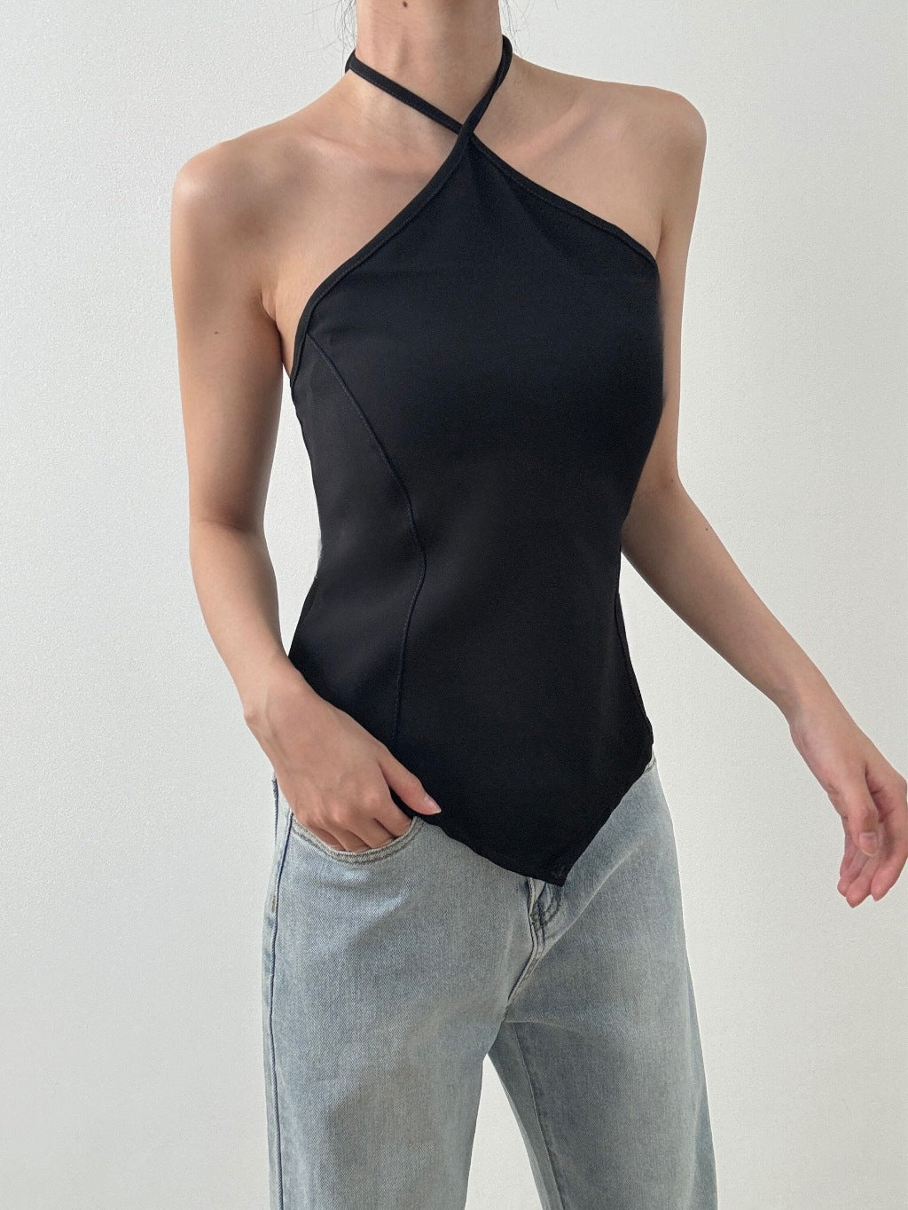 Kadaka T-0470 Halter Neck Triangle Tanktop Premium