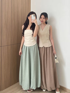 Kadaka B-0215 Maxi Balloon Skirt Linen Crinkle | Rok Panjang Wanita