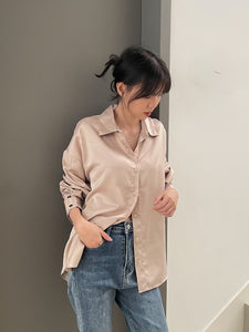 Kadaka T-0428 Kemeja Oversized Satin Wanita