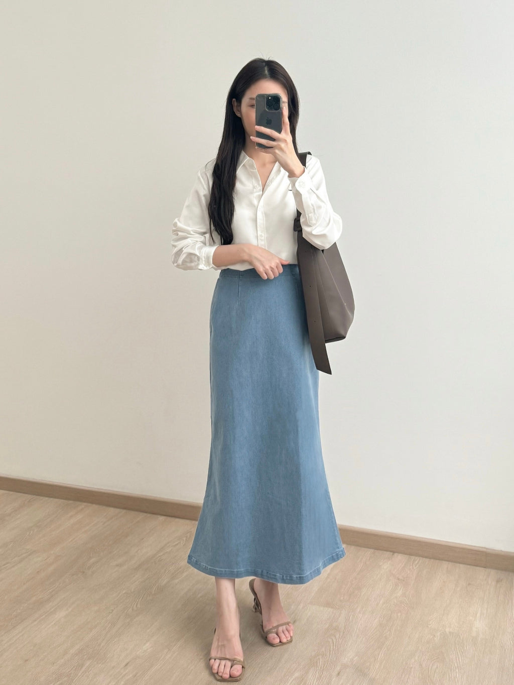 Kadaka B-0205 Jeans Maxi Skirt | Rok Panjang Jeans Wanita