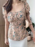 Muat gambar ke penampil Galeri, Kadaka T-0354 Blouse Peplum Floral Super Pretty Detail Smock
