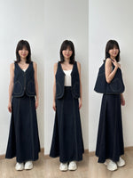 Load image into Gallery viewer, Kadaka B-0221 Midi Mermaid Skirt Denim
