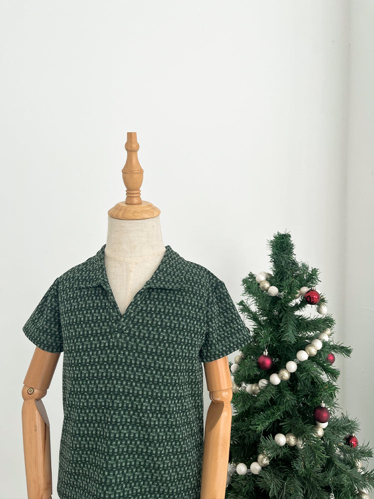 Kadaka KB-0102 Boys Polo Knit Tweed Short Sleeve | Atasan Anak Laki-Laki Tangan Pendek