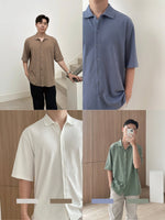 Muat gambar ke penampil Galeri, Kadaka MT-0202 Short Sleeve Shirt Knit Emboss | Atasan Kemeja Tangan Pendek Pria Knit
