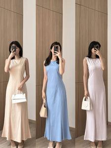 Kadaka D-0251 Maxi Dress with Adjustable Waist | Dress Panjang Wanita Serut