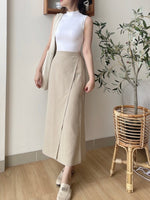 Muat gambar ke penampil Galeri, Kadaka B-0203 Midi Skirt Linen | Rok Layer Korean Wanita
