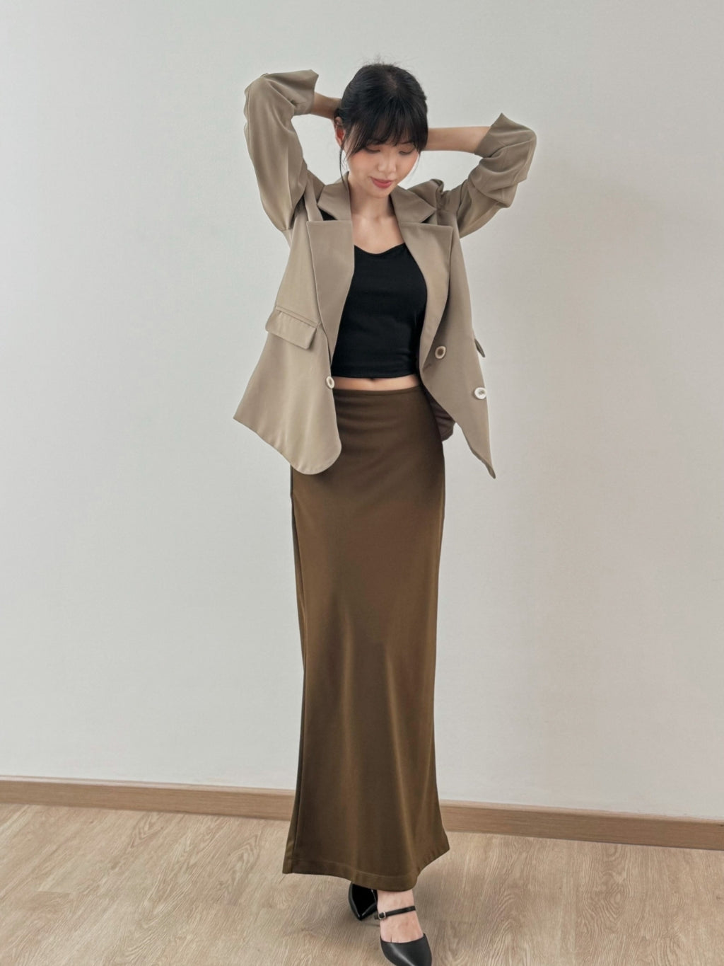 Kadaka B-0210 Maxi Skirt Korean Basic | Rok Panjang Wanita Rapi