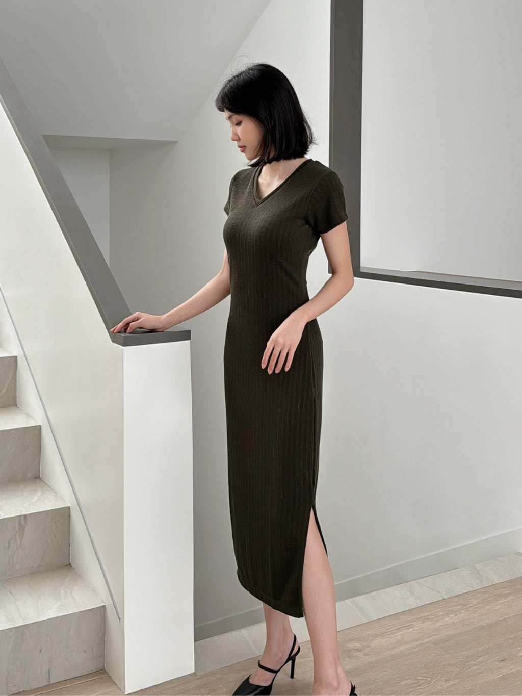 Kadaka D-0203 Midi Dress Knit Premium Stretch