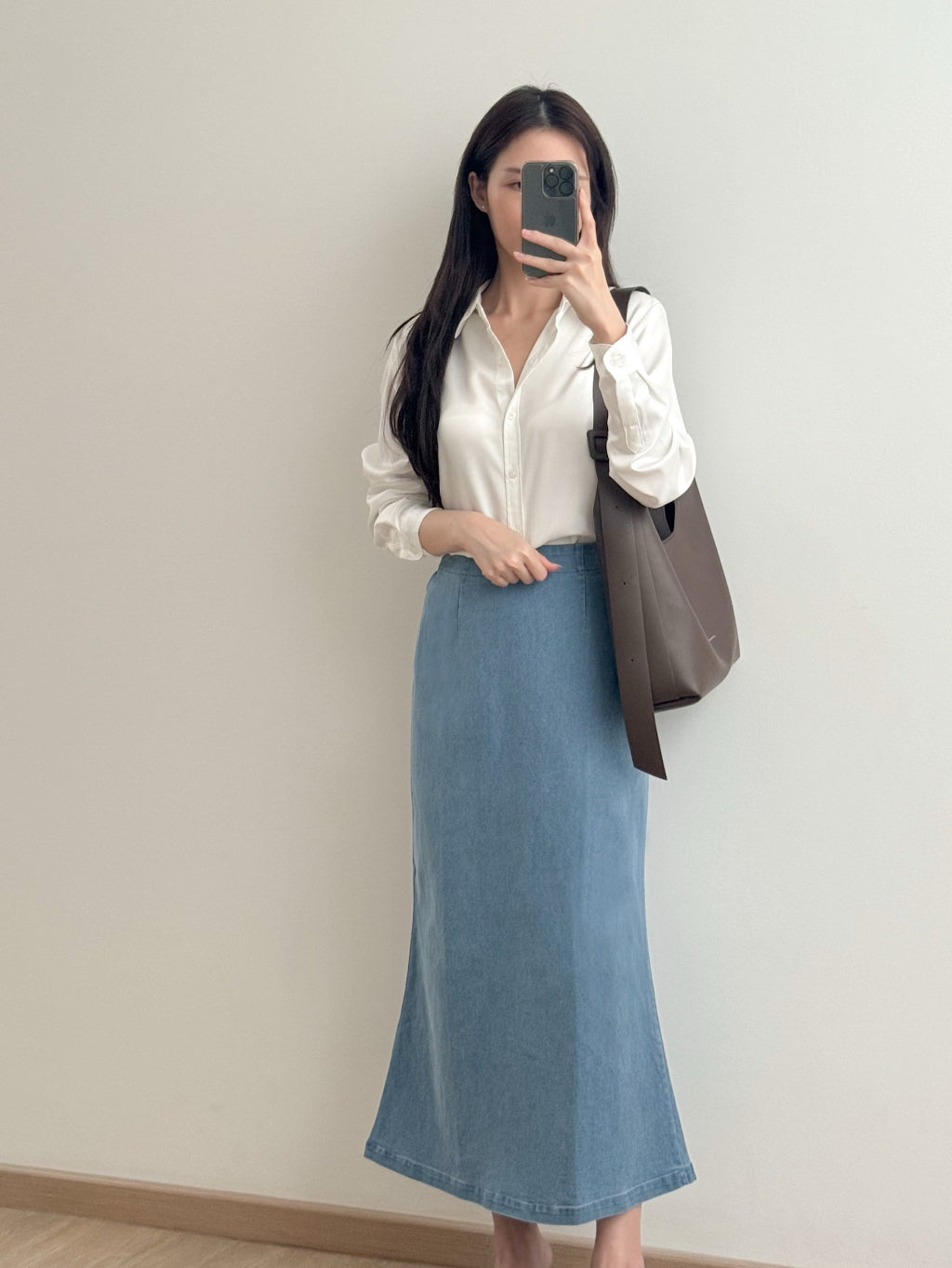 Kadaka B-0205 Jeans Maxi Skirt | Rok Panjang Jeans Wanita