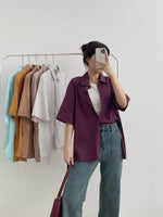 Muat gambar ke penampil Galeri, Kadaka T-0500 Basic Oversized Shirt with Slit | Atasan Kemeja Wanita Oversized
