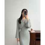 Muat gambar ke penampil Galeri, Kadaka O-0213 Long Sleeve Tweed Crop Outer | Luaran Wanita Outer Lengan Panjang
