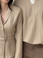 Muat gambar ke penampil Galeri, Kadaka O-0214 Tweed Outer Blazer with Belt | Luaran Blazer Wanita Lengan Panjang
