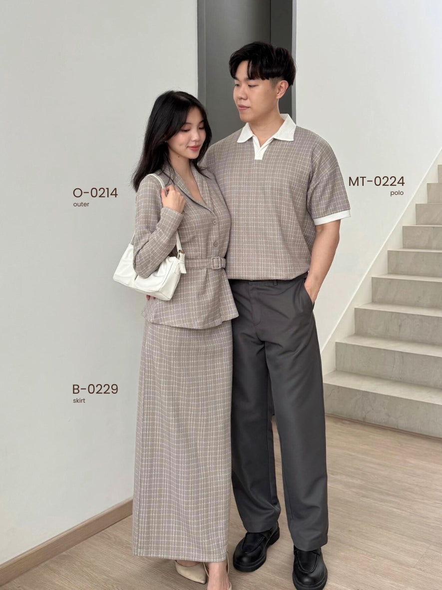 Kadaka MT-0224 Men Polo Shirt Tweed Plaid | Atasan Kaos Polo Pria Tweed