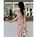 Muat gambar ke penampil Galeri, Kadaka T-0559 Sleeveless Scrunch Top | Atasan Wanita Detail Smock Pinggang
