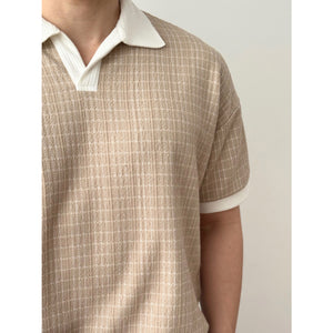 Kadaka MT-0224 Men Polo Shirt Tweed Plaid | Atasan Kaos Polo Pria Tweed