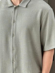 Kadaka MT-0225 Men Short Sleeve Tweed Shirt | Atasan Kemeja Tweed Tangan Pendek