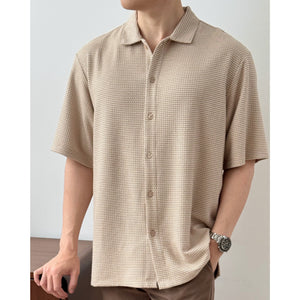 Kadaka MT-0225 Men Short Sleeve Tweed Shirt | Atasan Kemeja Tweed Tangan Pendek