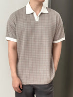 Muat gambar ke penampil Galeri, Kadaka MT-0224 Men Polo Shirt Tweed Plaid | Atasan Kaos Polo Pria Tweed
