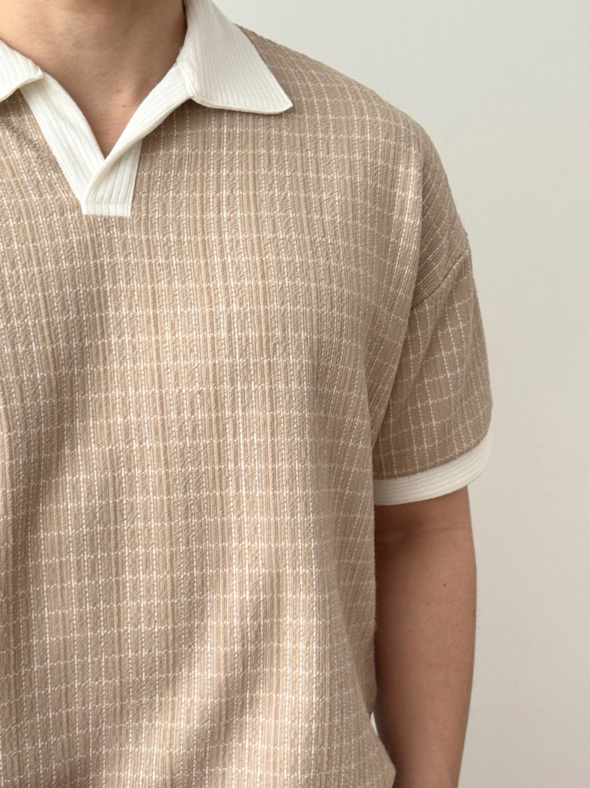 Kadaka MT-0224 Men Polo Shirt Tweed Plaid | Atasan Kaos Polo Pria Tweed