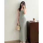 Muat gambar ke penampil Galeri, Kadaka D-0262 Tweed Sleeveless Maxi Dress | Dress Panjang Wanita Tweed

