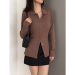 Muat gambar ke penampil Galeri, Kadaka T-0558 Long Sleeve Shirt Stretch | Atasan Kemeja Wanita Lengan Panjang
