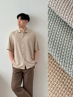 Muat gambar ke penampil Galeri, Kadaka MT-0225 Men Short Sleeve Tweed Shirt | Atasan Kemeja Tweed Tangan Pendek
