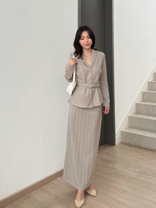 Kadaka B-0229 Tweed Maxi Skirt Stretch | Rok Panjang Wanita