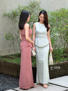 Kadaka T-0559 Sleeveless Scrunch Top | Atasan Wanita Detail Smock Pinggang