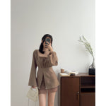Muat gambar ke penampil Galeri, Kadaka T-0557 Long Sleeve Square Neck Scrunch Top | Atasan Wanita Off Shoulder

