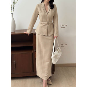 Kadaka B-0229 Tweed Maxi Skirt Stretch | Rok Panjang Wanita