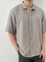 Muat gambar ke penampil Galeri, Kadaka MT-0225 Men Short Sleeve Tweed Shirt | Atasan Kemeja Tweed Tangan Pendek
