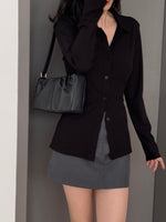 Muat gambar ke penampil Galeri, Kadaka T-0558 Long Sleeve Shirt Stretch | Atasan Kemeja Wanita Lengan Panjang
